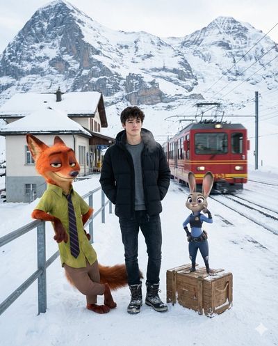 Winter's Whisper: A Cinematic Alpine Encounter