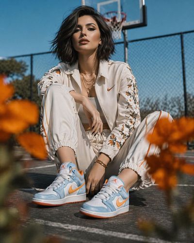 Urban Elegance: A Fashion Portrait on the Court