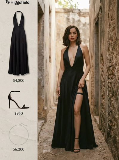 Elegance in Stone: Ana de Armas in Vintage Glamour