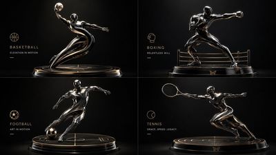 Four sculptural icons reimagined as automotive-finish luxury forms