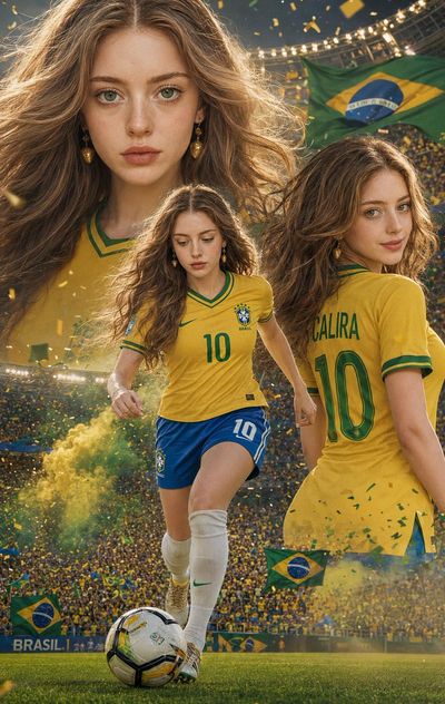 Shakira dribbles for Brazil in a golden stadium filled with smoke