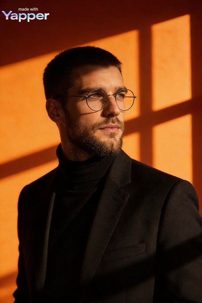 Golden Hour Shadows: Sharp Fashion Portrait
