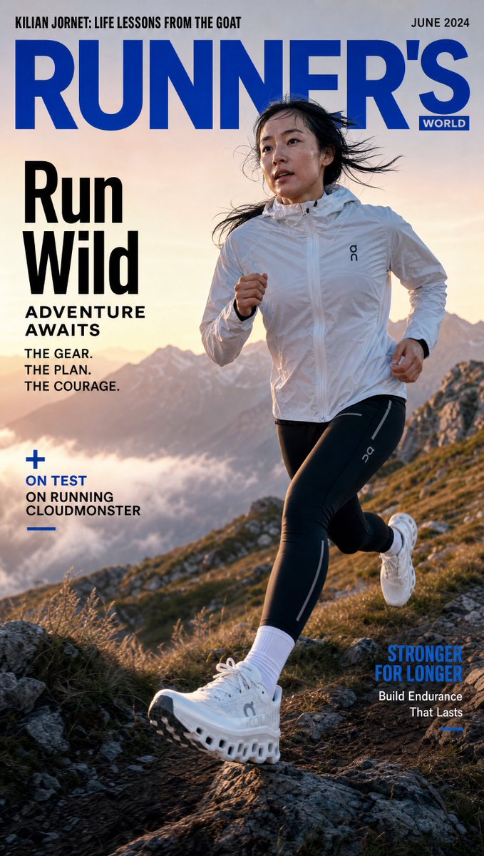 Korean athlete sprints through misty Swiss trail at sunrise