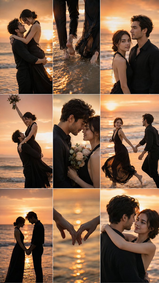 Golden Hour Embrace: A Romantic Beach Sunset