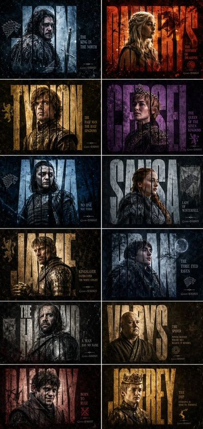 Epic Character Panels of Westeros