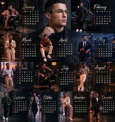Cristiano Ronaldo stars in a luxury 12-month urban fashion calendar