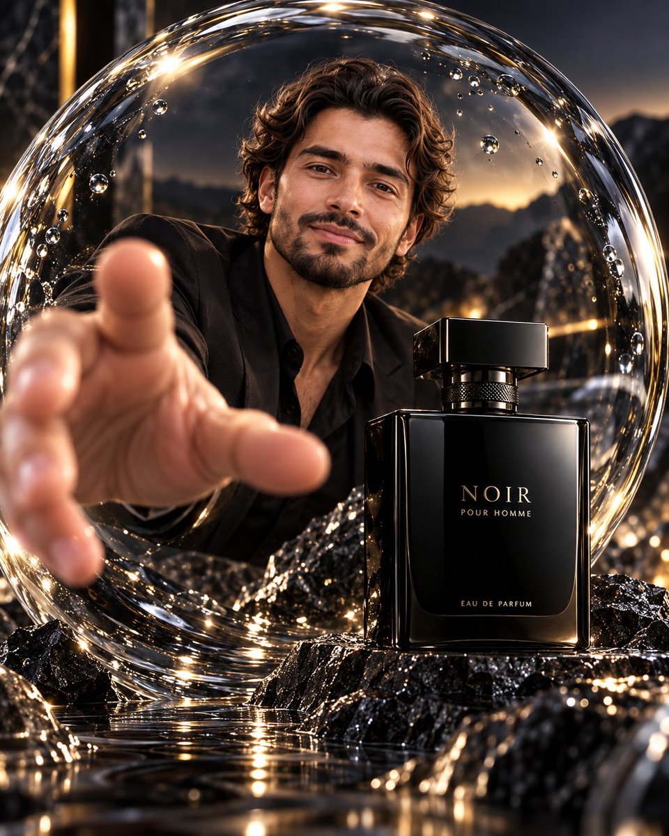 Model Reaches Through Glass Sphere in Luxury Ad