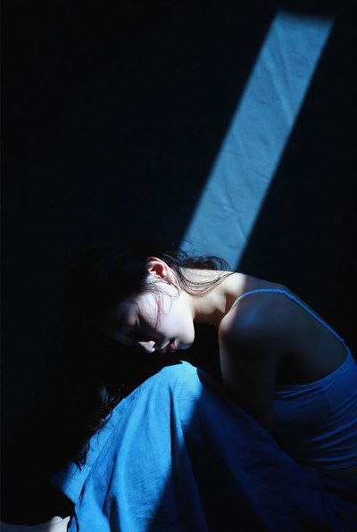 Silent Contemplation in Cold Blue Light