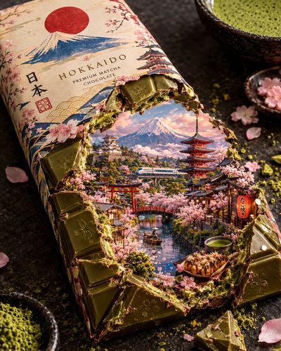 Giant chocolate bar cracks open to reveal miniature country inside