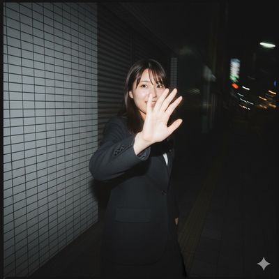 A Fleeting Moment in Tokyo's Night