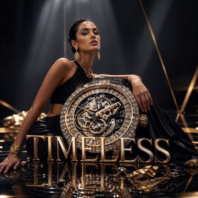 Futuristic Elegance: Oversized Mechanical Watch Ad