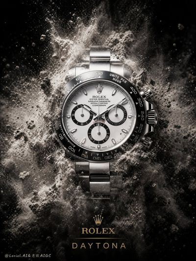 Rolex Daytona emerges from a violent mineral dust explosion