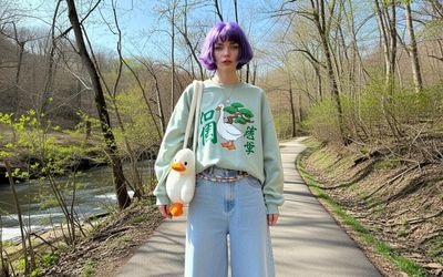 Serene Forest Walk in Sage Green