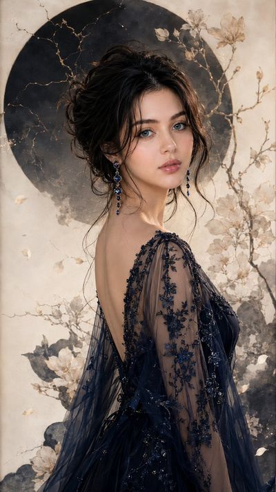 Moonlit elegance in floral grace: a royal portrait