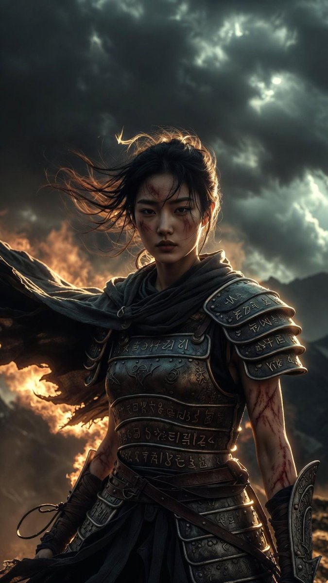 Epic Portrait of a Mythological Korean Warrior