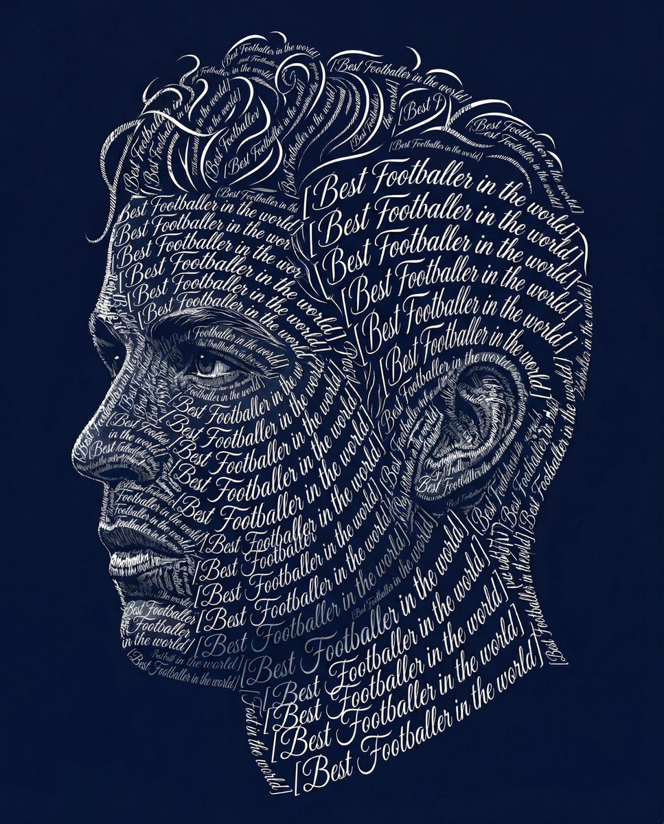 Calligraphic Profile in Navy Blue