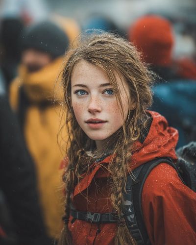 Stillness Speaks: A Portrait Amidst the Urban Chaos