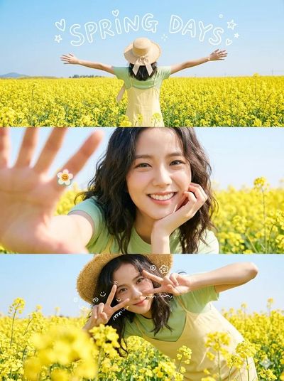 Spring Serenity in a Flower Field