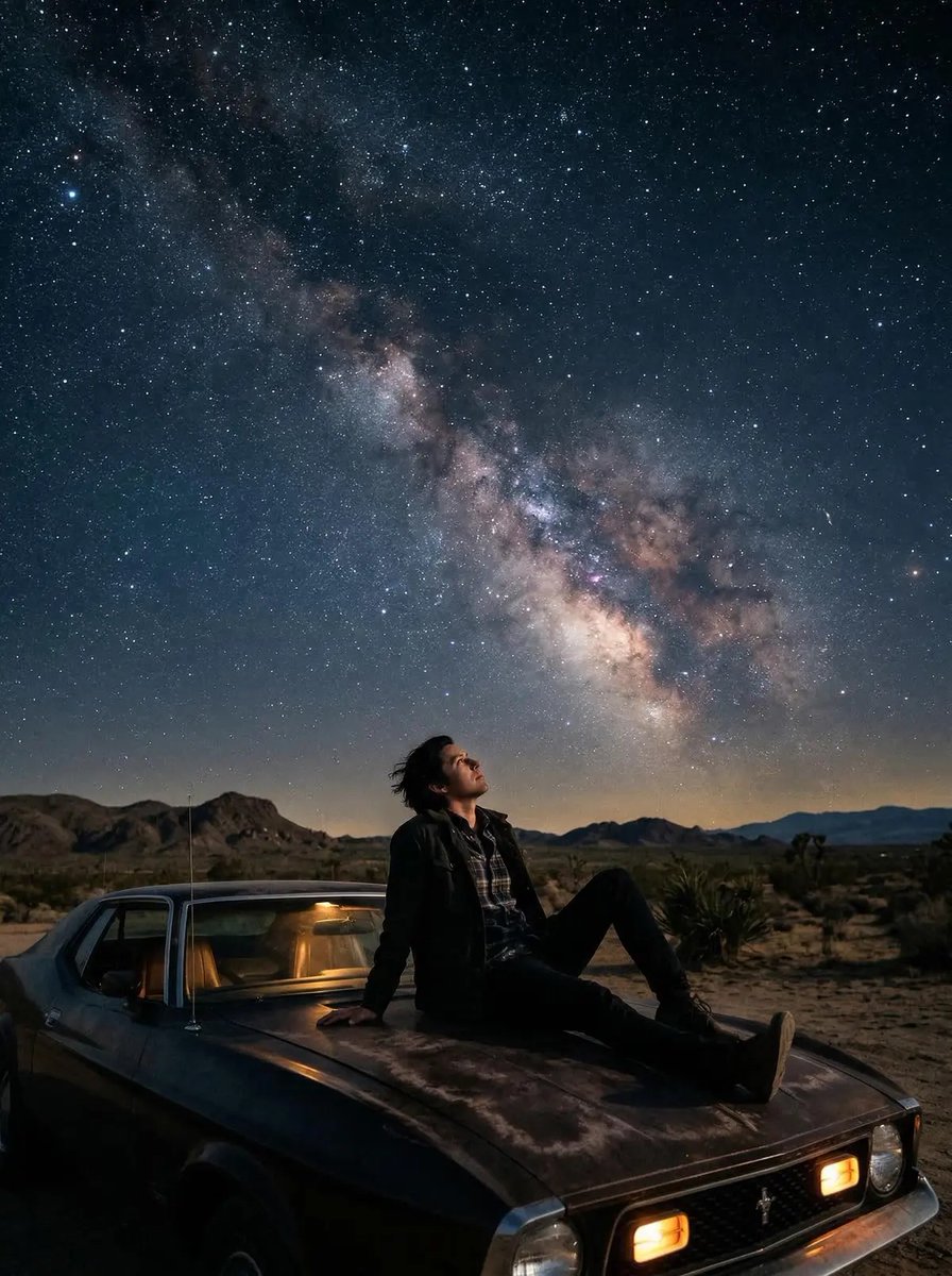 Cosmic Contemplation: A Lone Soul Under the Stars