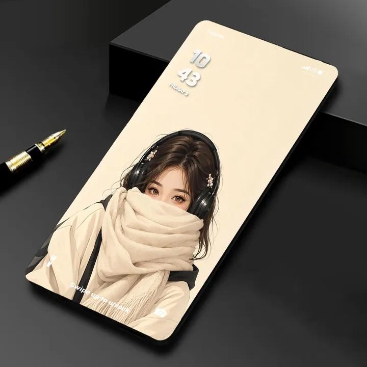Smartphone with anime wallpaper rests beside a gold fountain pen