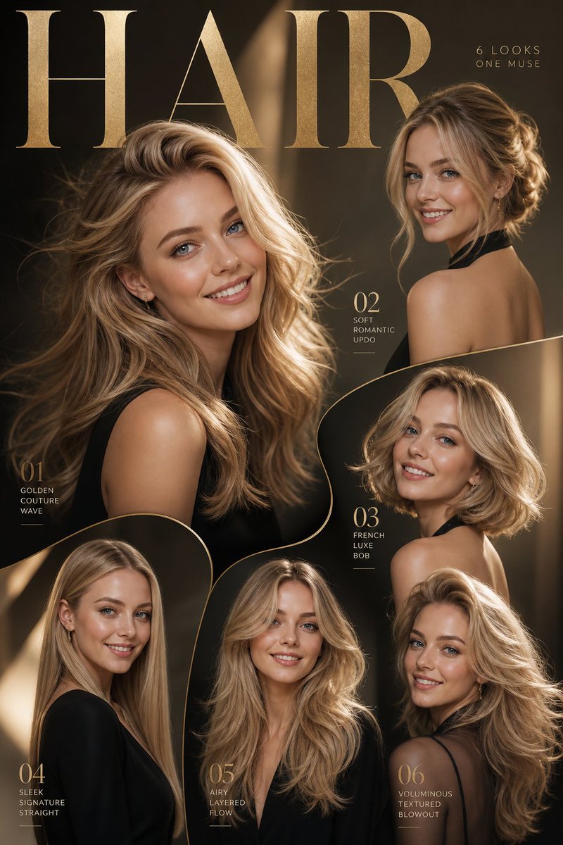 Luxurious new hairstyle designs grace the magazine cover