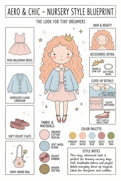 Whimsical peach ballerina dress with cloud blue cardigan for dreamers