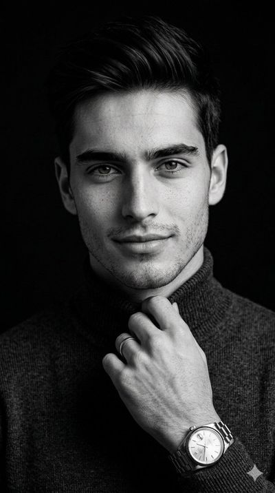 Monochrome Portrait of Subtle Poise