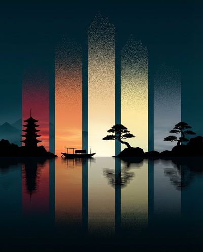 Celestial Slices: A Zen Journey Through Time