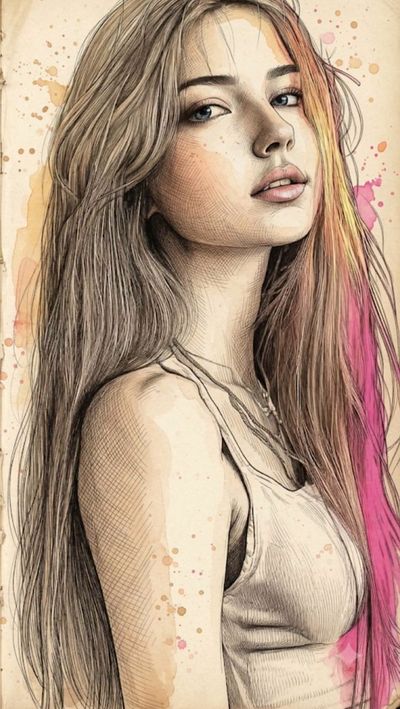 A detailed ink portrait reveals lifelike skin texture and natural proportions