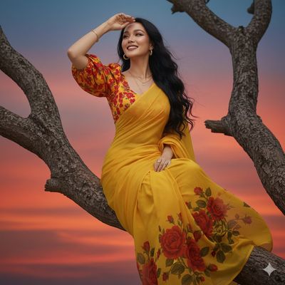 A Graceful Portrait on a Tree Branch