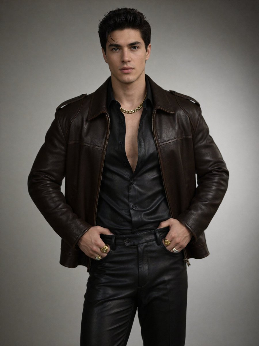 High-Fashion Tension: Dark Leather & Cinematic Cool