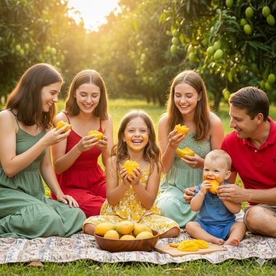 Sunlit Summer Joy: A Family Mango Feast