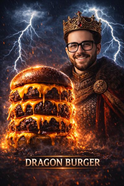 Regal Power Meets Fiery Feast in a Dark Fantasy Epic