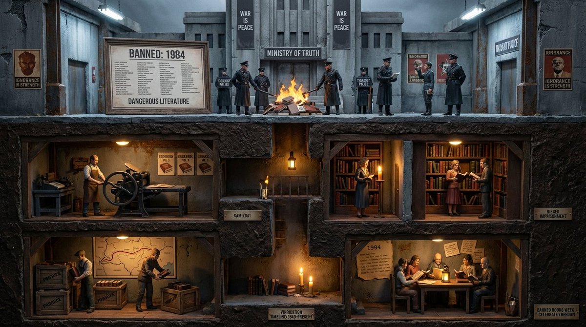 The Forbidden Journey of '1984': Smuggling Knowledge in the Shadows