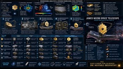 James Webb Telescope infographic traces invention from prototype to final form