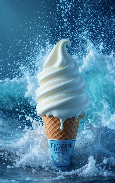 Frozen Hero Swirl Amid Ocean's Roar
