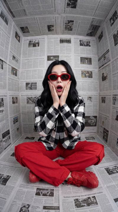 Curved Realities: A Room of Headlines