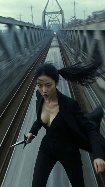 Cinematic Showdown on a Moving Train