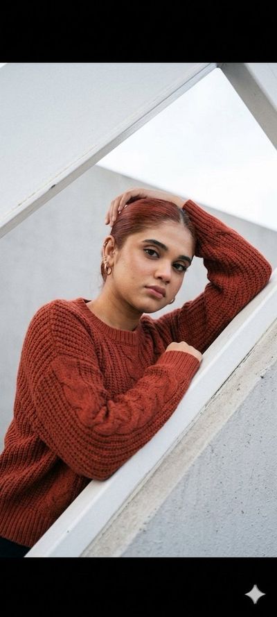 Serene Moment Against Minimalist Backdrop