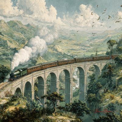 A Journey Through Time: Steam Train in Motion