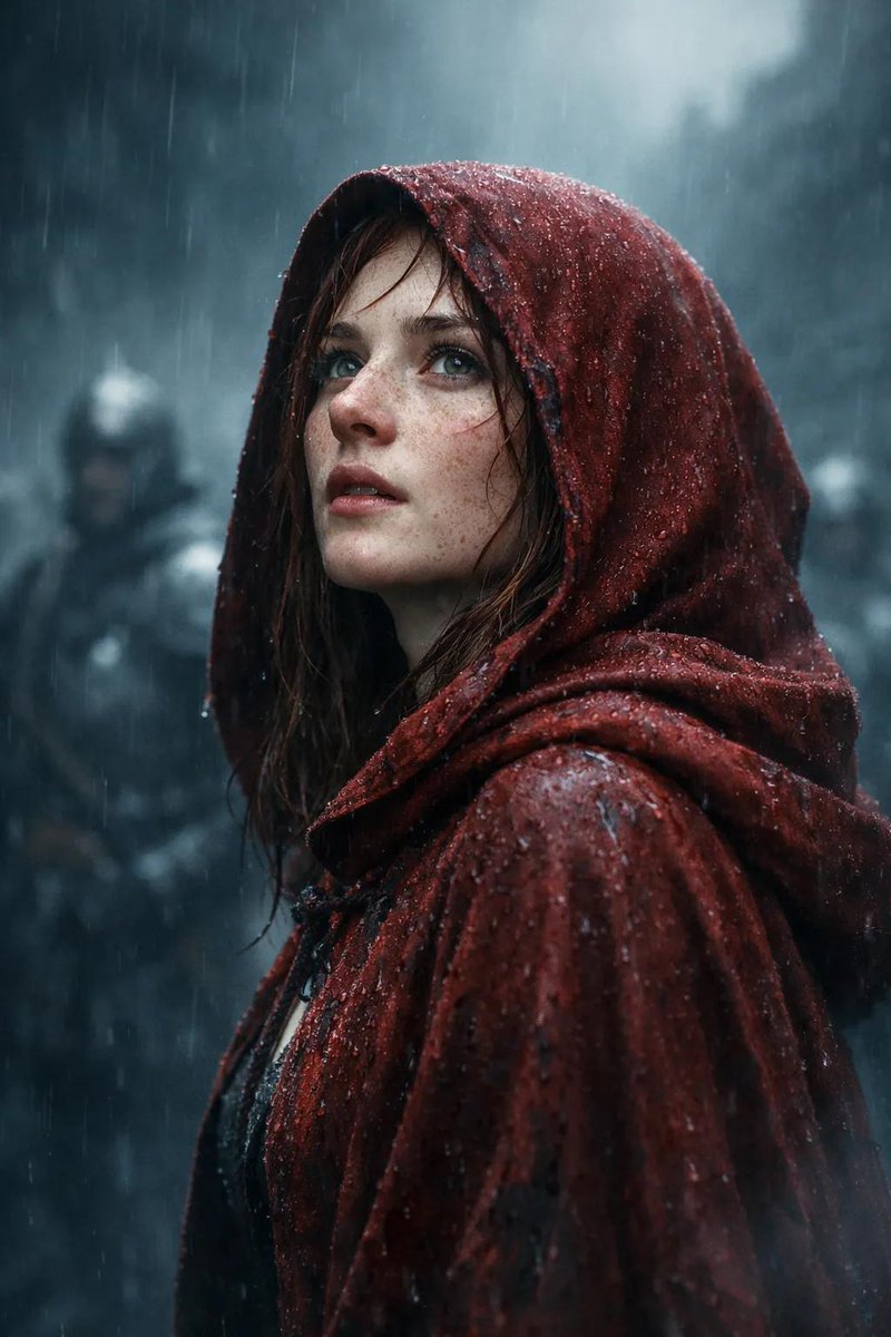 Mystical Resilience: A Portrait in the Rain