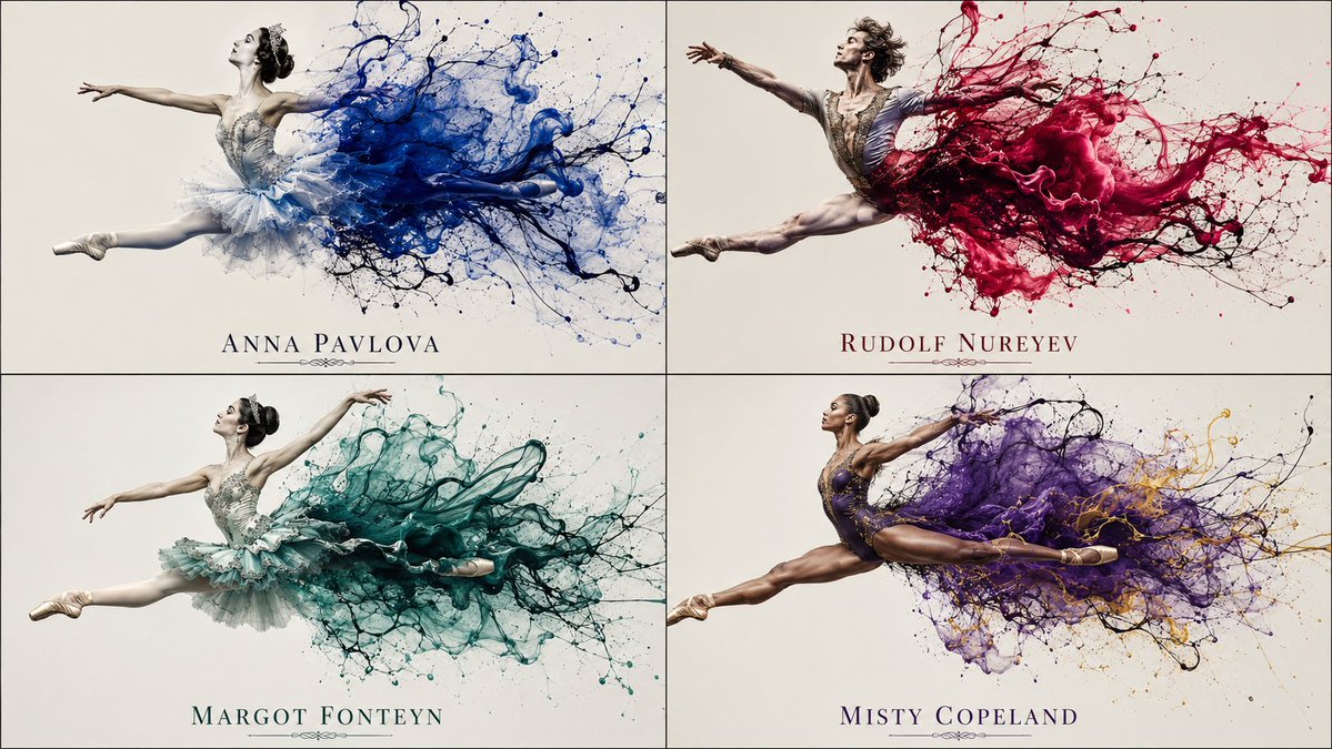 Ballet in Bloom: A Dance of Ink and Motion