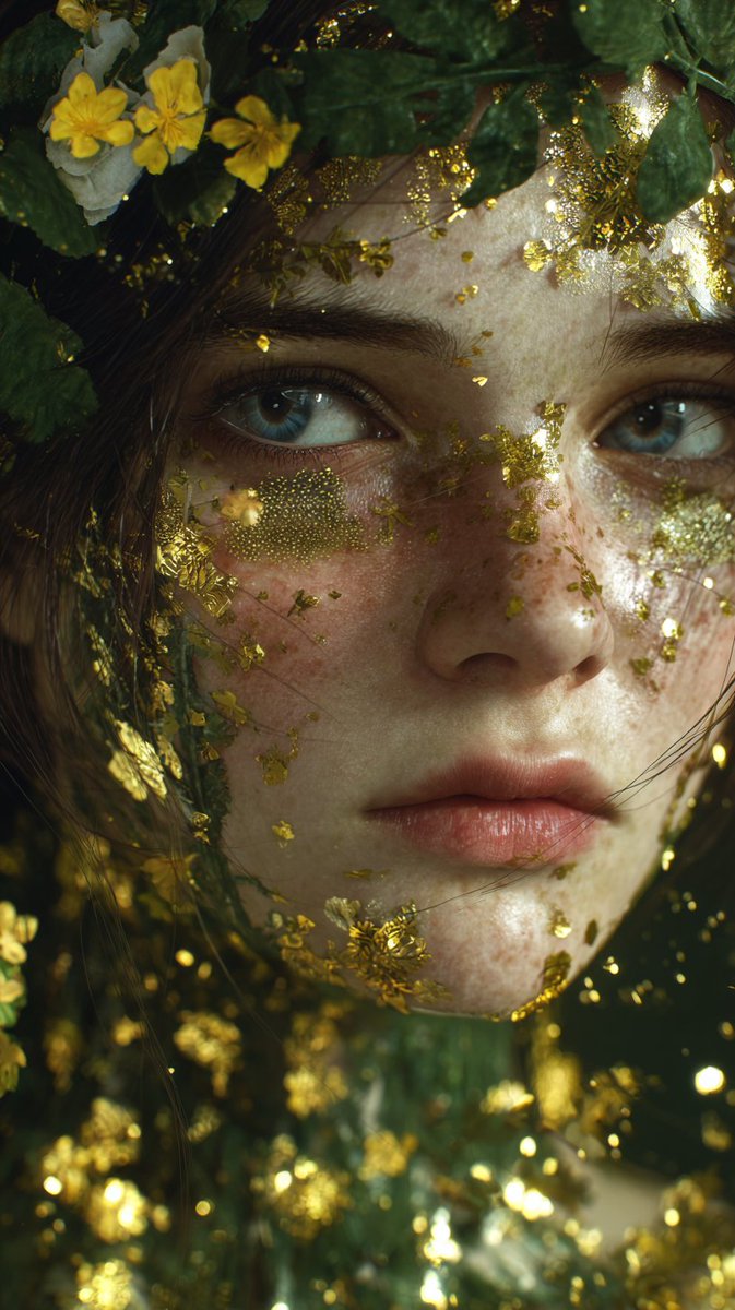 Golden Hour Goddess: A Mystical Portrait of Nature's Beauty