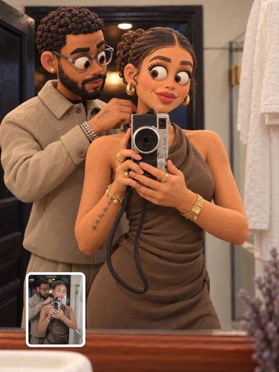 Absurd Plasticine Figures Emerge from Reference Image with Tactile Detail