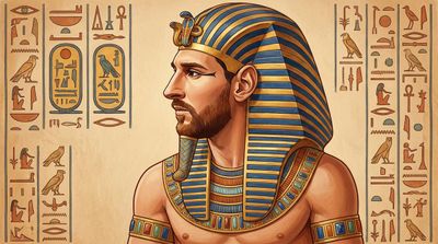 Regal Egyptian Profile Portrait in Tomb Style