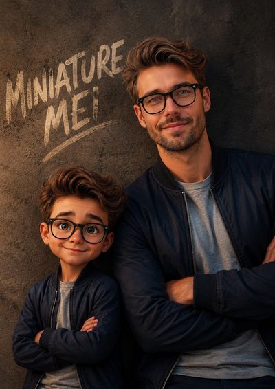 A Playful Reflection: The Boy and His Miniature Self