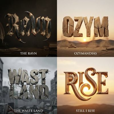 Epic Literary Fonts in 3D Sculptural Typography