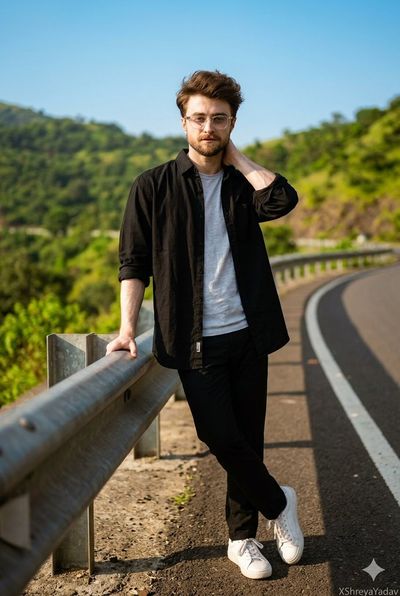 Effortless Cool on a Curved Roadside