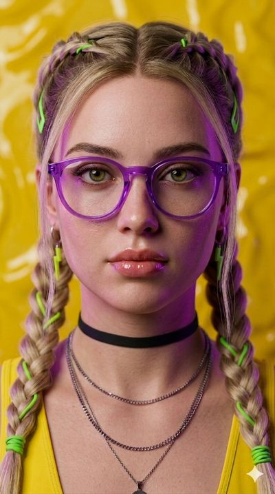 Neon Braids and Bold Aesthetic