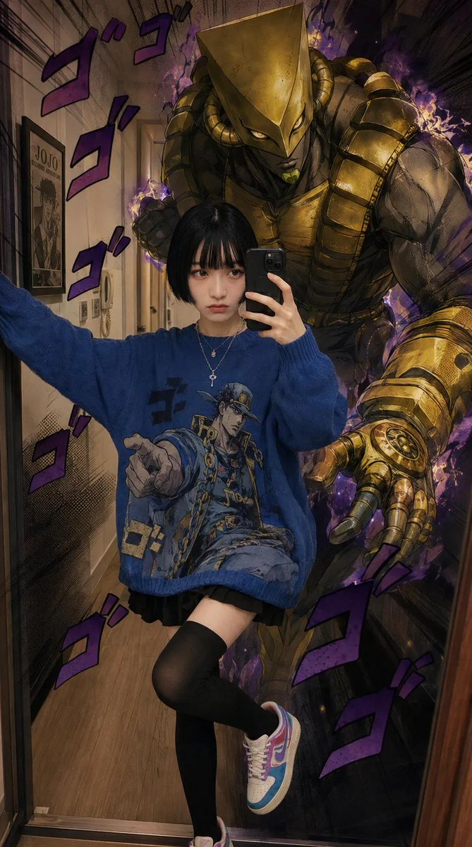 Chic Anime Vibes: A Mirror Selfie with a Twist